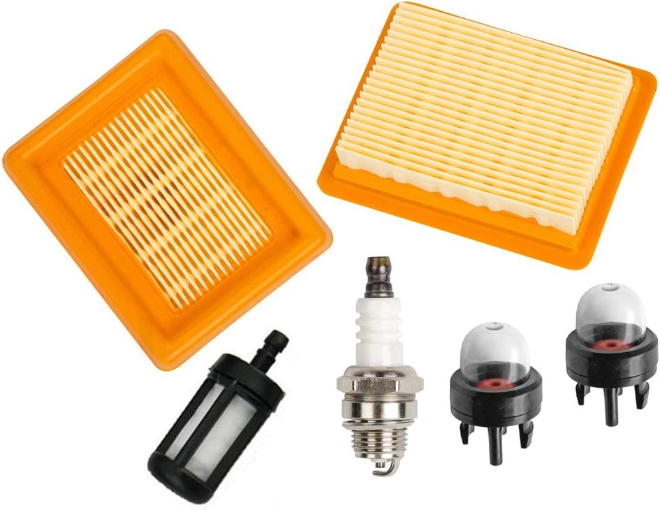 Carkio Air filter Cleaner with Spark Plug Fuel Filter Primer Blub Compatible with STIHL FS120 FS200 FS250 FS300 FS350 FS400 FS450 String Trimmer Brush Cutter Compatible with # 4134 141 0300