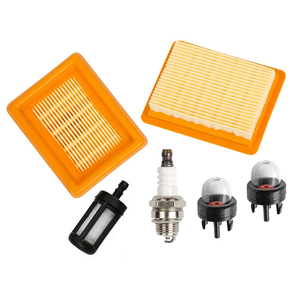 Carkio Air filter Cleaner with Spark Plug Fuel Filter Primer Blub Compatible with STIHL FS120 FS200 FS250 FS300 FS350 FS400 FS450 String Trimmer Brush Cutter Compatible with # 4134 141 0300