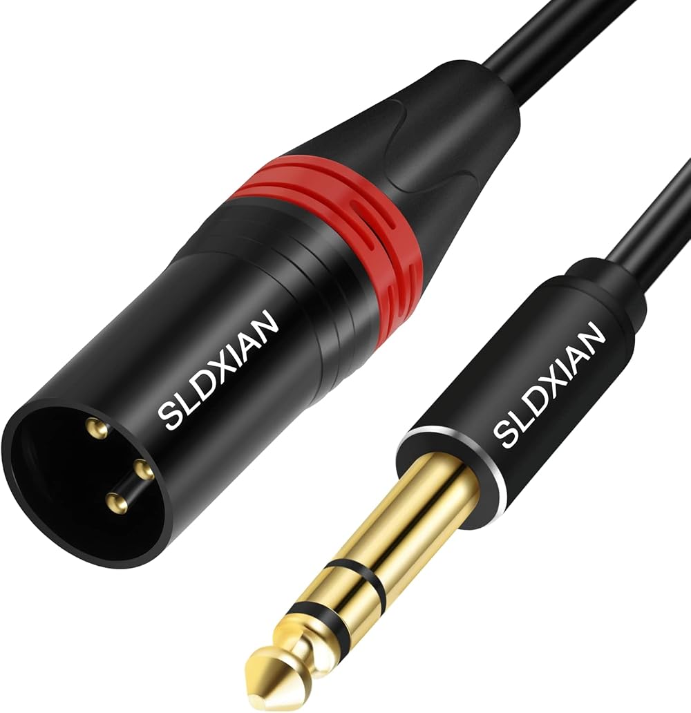 SLDXIAN 6.35mm TRS to XLR Male Cable 8m for Speakers Mixer Audio