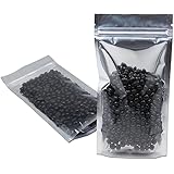 FERENLI 100 Pieces Stand Up Clear Front Zipper Lock Resealable Aluminum Mylar Foil Plastic Packaging Bag for Zip Heat Seal Pa