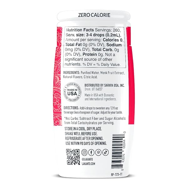 LAKANTO MONK FRUIT EXTRACT DROPS LIQUID SWEETENER – ZERO CALORIE, ZERO SUGAR, KETO DRINK SWEETENER, SUGAR SUBSTITUTE, ON THE GO, TEA, COFFEE, SMOOTHIES – ORIGINAL 1.76 FL OZ (PACK OF 1)