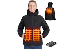 TIDEWE Heated Jacket for Women with Battery Pack (Black, Pink, Camo, Size S-XXL)