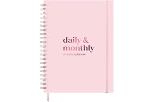 JAYREN Undated Daily Planner with Hourly Schedule, 8.5" x 11" Large 6-Month Planner for Productivity, Full Page a Day, 2025-2026 Calendar, To Do List, Time Blocking, Pink Aesthetic Hardcover Spiral Notebook
