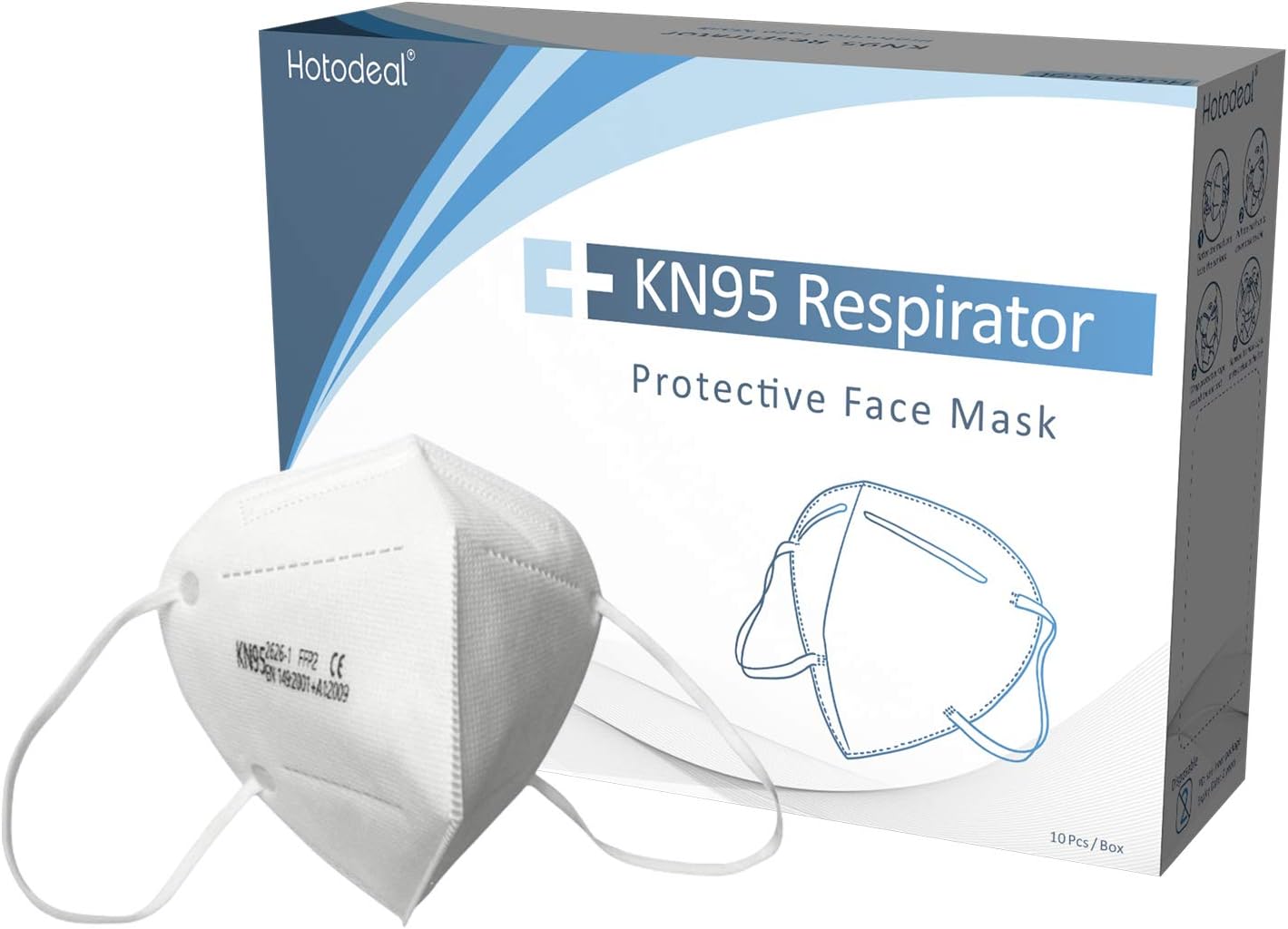 KN95 Mask Safety Mask Comfort Breathable Mask Earloop Style 10 Pack