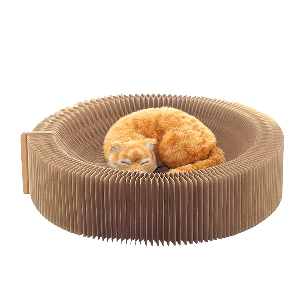 UEETEK Cat Scratcher Lounge Bed Paper Scratching Toy Collapsible