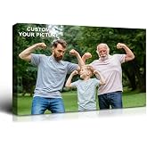 Wewejia Personalized Photo to Canvas Print - 16x12inch Canvas Prints With Your Photos on Custom Wall Art for Bedroom, Living Room, Wedding Baby Pet Family Picture Wall Art