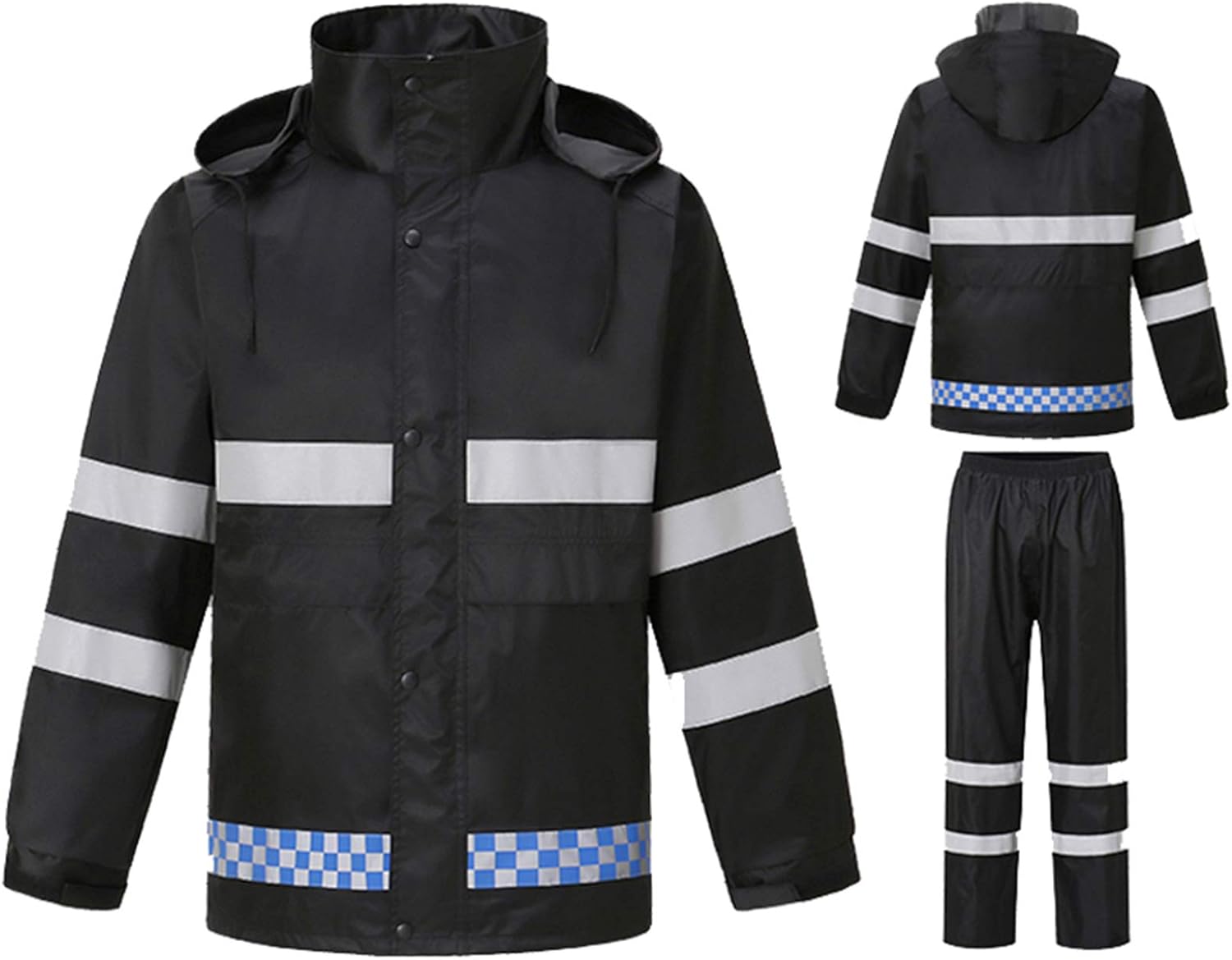 Rainwear for Men Thick Emergency Waterproof Rain Poncho with Drawstring Hood and