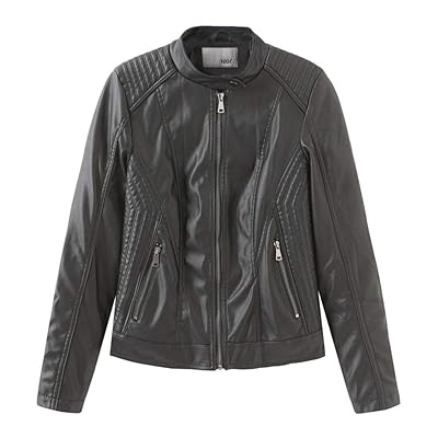 Women's Black PU Leather Biker Jacket Slim Fit, El Salvador Ubuy