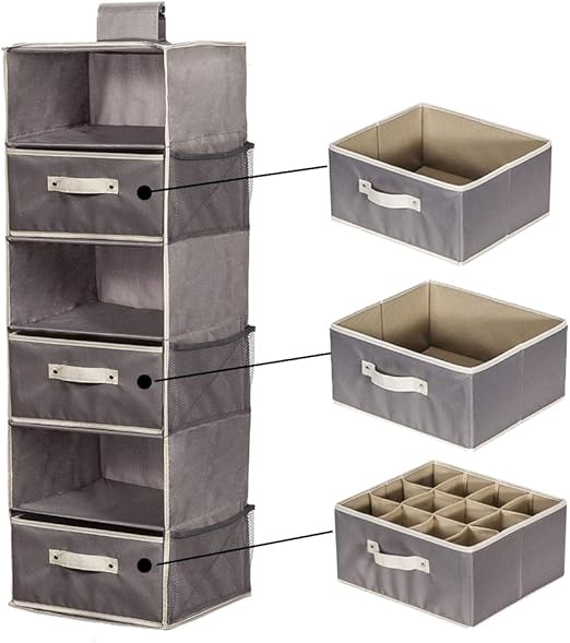 Amazon Com Storage Maniac Hanging Closet Organizer With 2 Drawers
