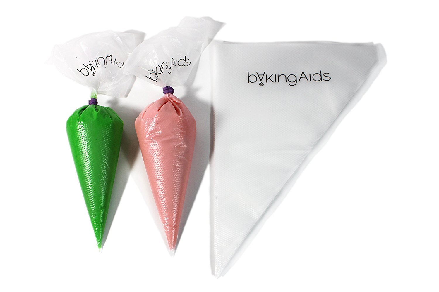 Baking Aids 120 Pack Disposable Pastry Bags - Extra Thick, Textured, and Strong Icing Bags - Perfect for Decorating Cakes, Cookies, Cupcakes, Pastries – 60 pack 14” and 60 pack 10” bags