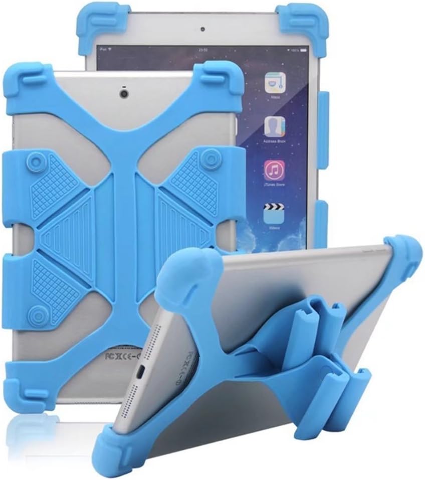 Universal 7 inch Tablet Case, VMAE Shockproof Soft Silicone 7"-8" Cover with Stand for RCA Voyager II PRO 7" Tab/Amazon Kindle Fire 7 / Google Nexus 7 / Samsung Galaxy Tab 4,Tab 3 Lite - Blue