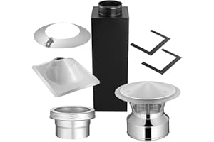 VEVOR Through the Wall Kit for 6-Inch Chimney Pipe, Stainless Steel Internal Through Wall Chimney Kit with Rain Cap,Roof Wate