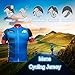 AKAAYUKO Cycling Jersey Men Short Sleeve Breathable Quick Dry with 3 Rear Pockets Silicone Hem Full Zip Bike Biking Shirt Blue