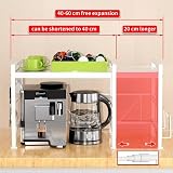 Multibao Expandable Microwave Oven Rack 2 Tier Adjustable 40-64cm White view 8
