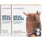 Wonderslim Meal Replacement Shake Bundle, Mocha Cream &amp; Chocolate Salted Caramel