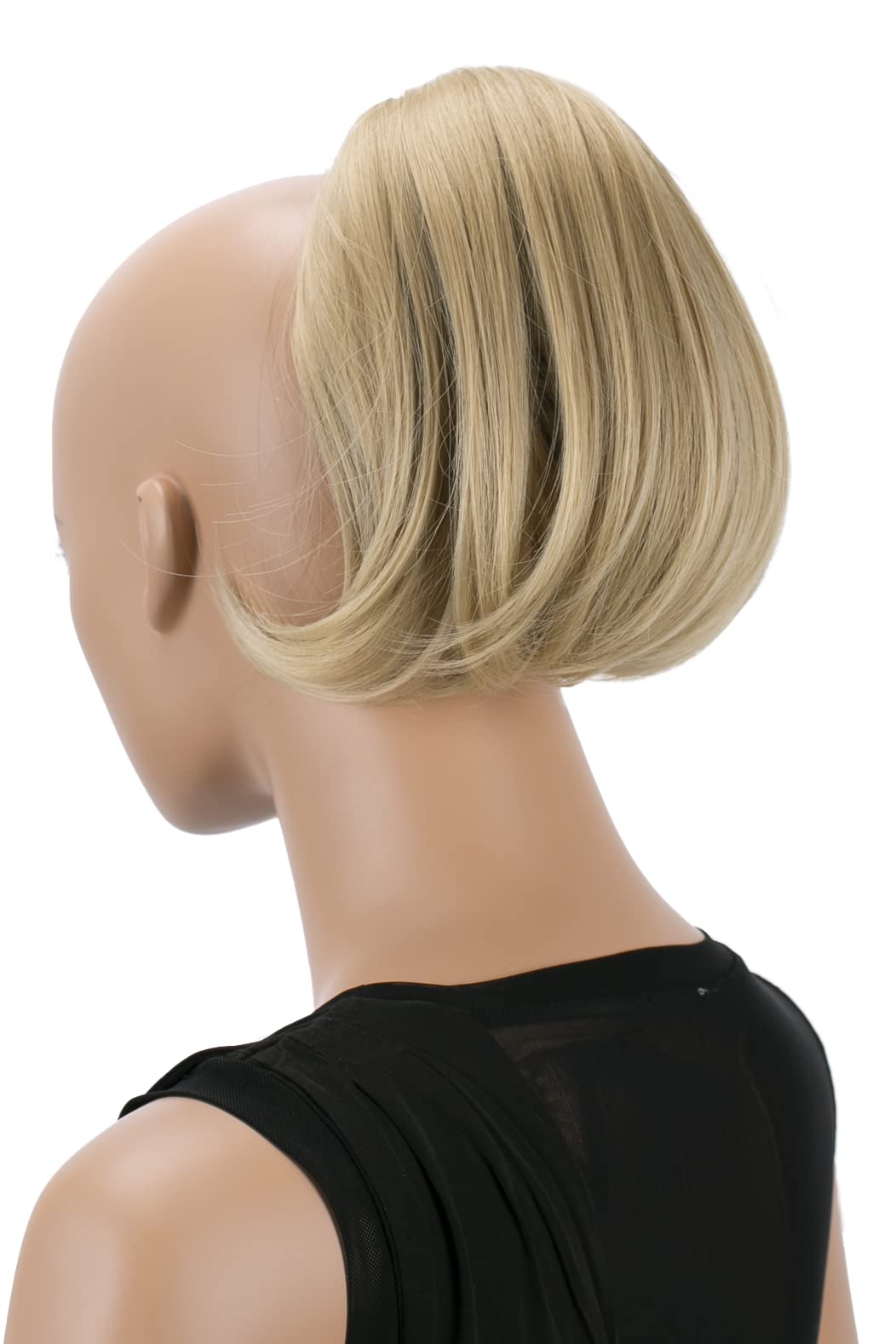 CAISHA Bun Hairpiece Ponytail With Butterfly Clip Hair Bun Bridal Hairstyle Hepburn Bun Scrunchie Straight Sandy Blonde H408