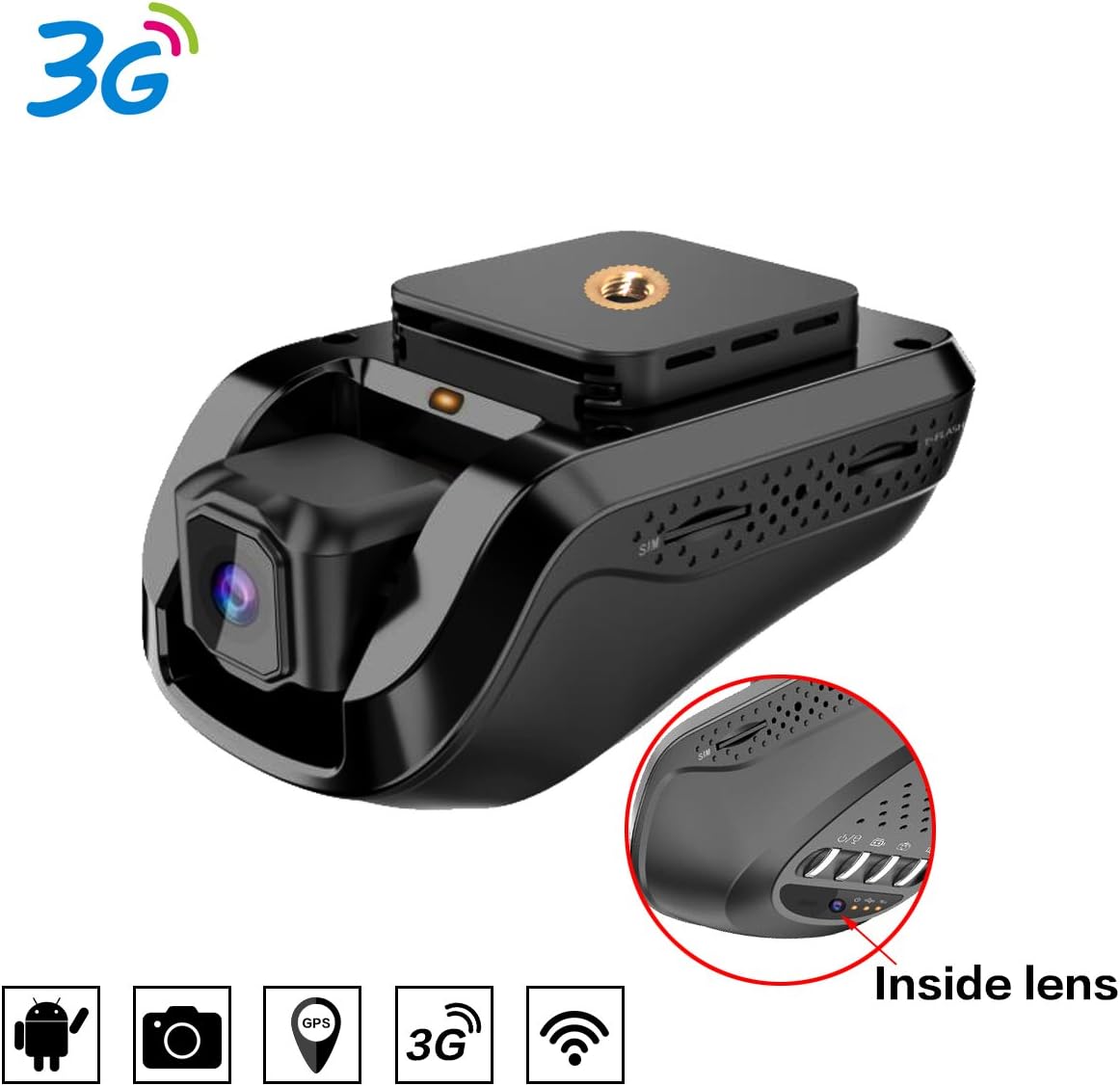 Dealcoo Dash Cam for Cars, Car Camera 1080P FHD 3G & WiFi with Front and Rear, Night Vision, Motion Detection, Online GPS Tracking, Live Video Monitoring, Parking Mode with 16G SD Card Included