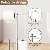 susswiff Toilet Roll Holder with Brush Stainless Steel Free Standing view 4