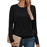 Micticsi Womens Long Sleeve Shirts Casual Banded Hem Tops Basic Tees Spring Outfits Clothes 2026