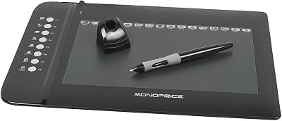Monoprice 10 x 6.25 Inch Graphic Drawing Tablet 8 Hot Keys Pen Stylus Windows