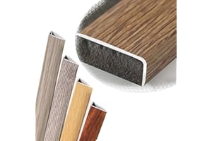 QCSJM 4ft L Molding Stair Nosing Edge Trim 3ft Wood Grain Stair Nose Transition Strip Metal Stair Treads Stair Edge Protector