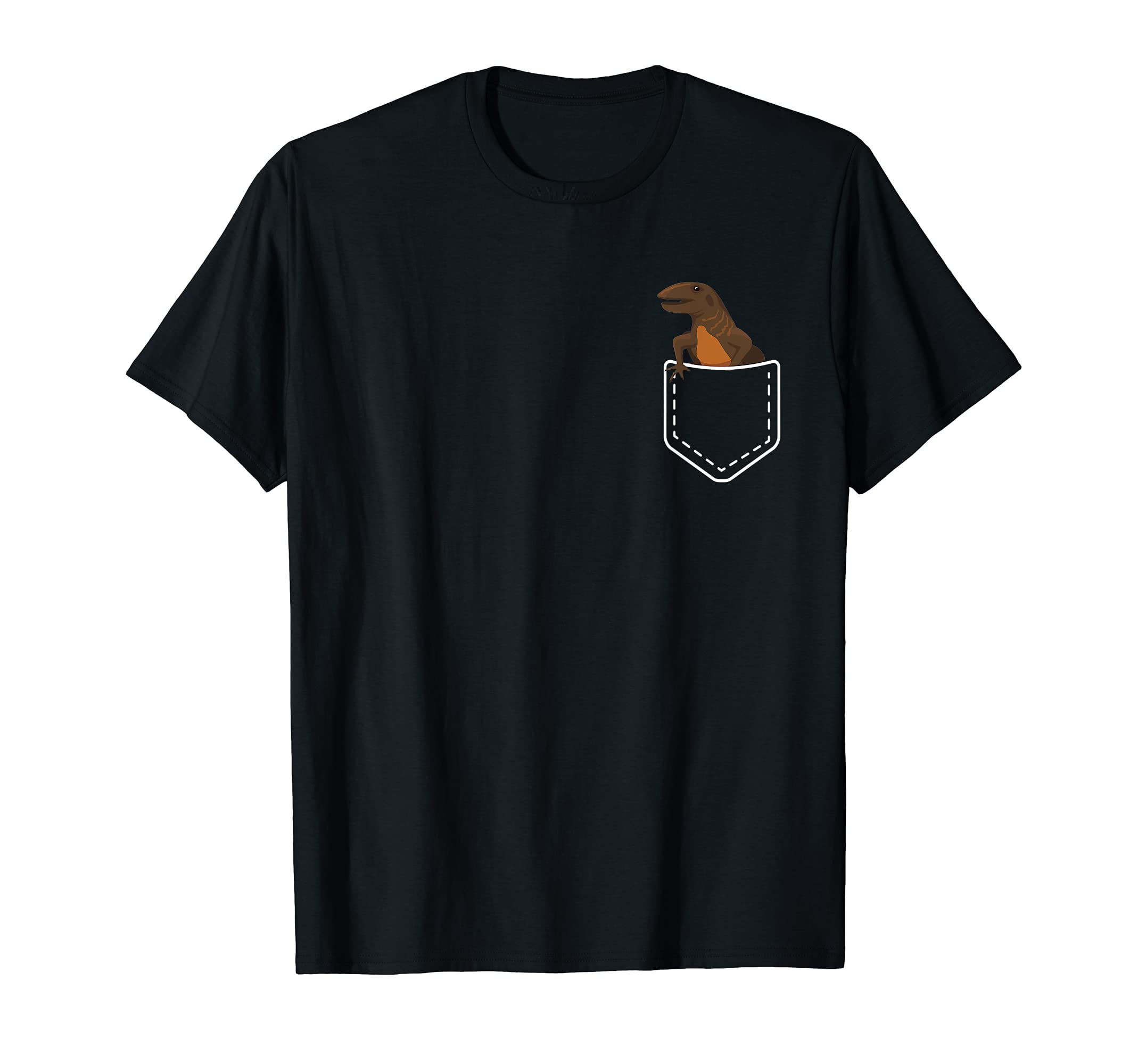 Chest Pocket Design Cute Funny Geckos Lizard Reptile Lovers T-Shirt