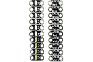 AMX3d Lilypad Color LEDs – Red, Orange, Yellow, Green, Blue & White Jewel LED Lights with Internal Resistor for Lilypad E-Textiles and Wearable Projects, Pack of 20