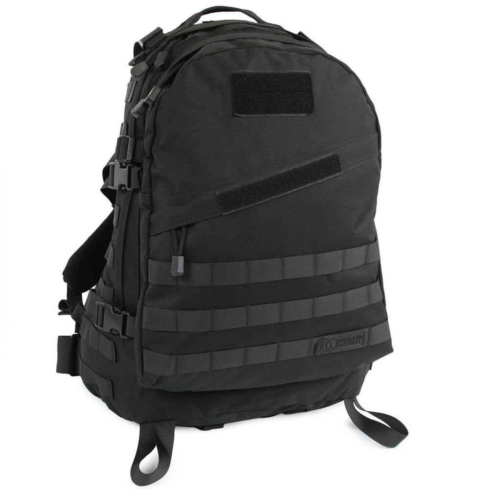 Highland Tactical Men's Stealth Heavy Duty Tactical Backpack, Black, One Size