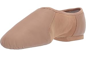 Bloch Girl's Neo-Flex Slip-On Leather Jazz Shoes Dance Shoes, Neoprene Slip-On Split Sole with EVA Forefoot and Heel Pads