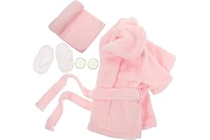 MOBUTOFU Baby Bathrobe Set for Newborn Photography Soft Coral Fleece Robe with Headband Slippers and Eyewear Props for Baby G