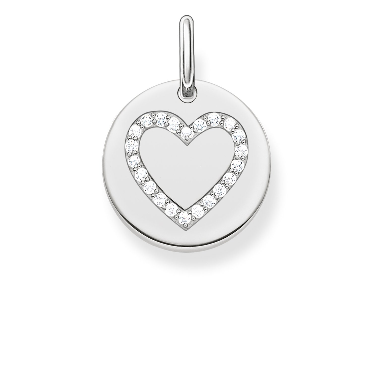 Thomas Sabo Women Pendant Coin Heart Love Bridge 925 Sterling Silver LBPE0005-051-14