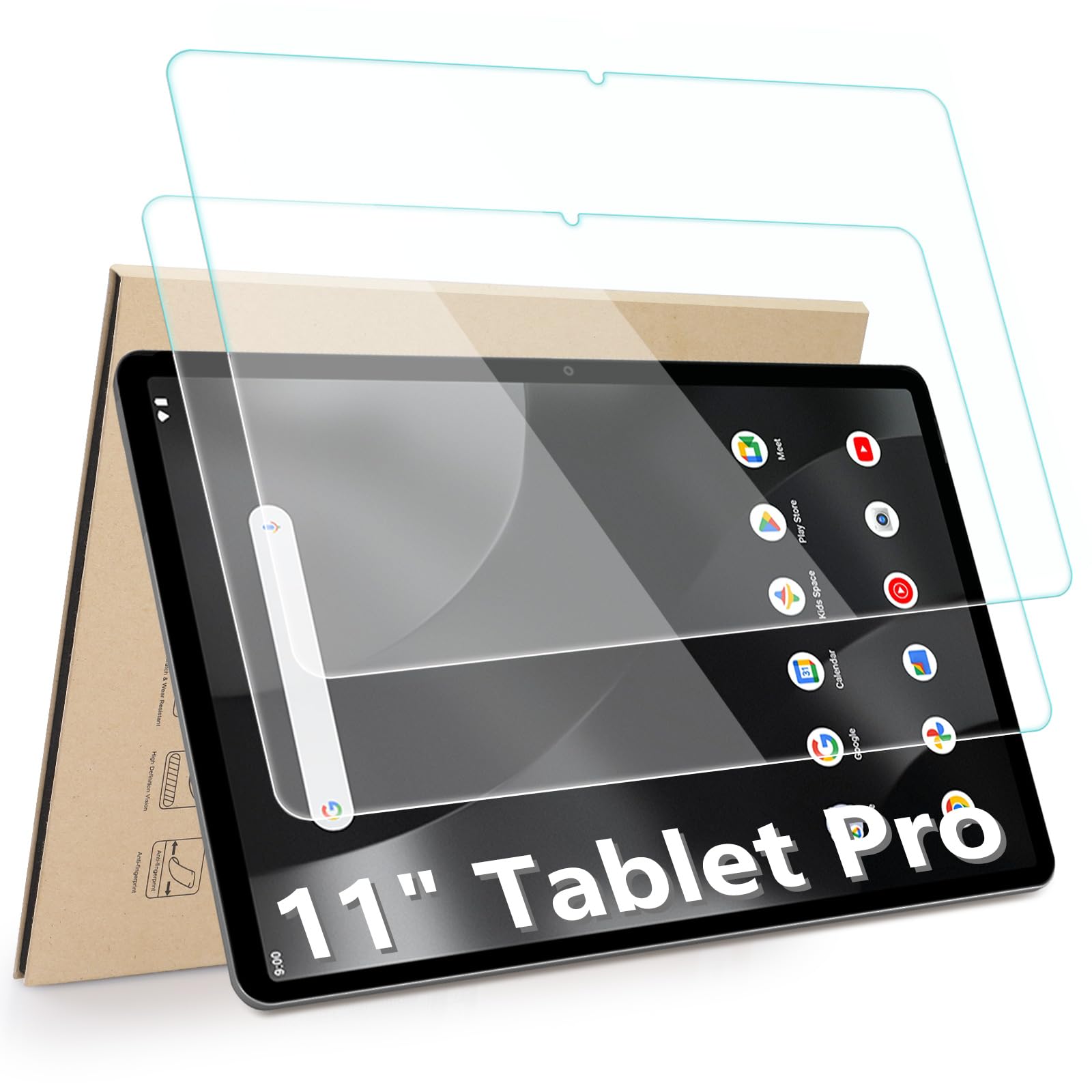 Photo 1 of Hianjoo 2-Pack Tempered Glass Screen Protector Compatible with Onn 11 inch Tablet Pro (2024 Model:100146660), [HD Clarity] [9 Hardness] [Anti-Scratch] [Easy Installation]