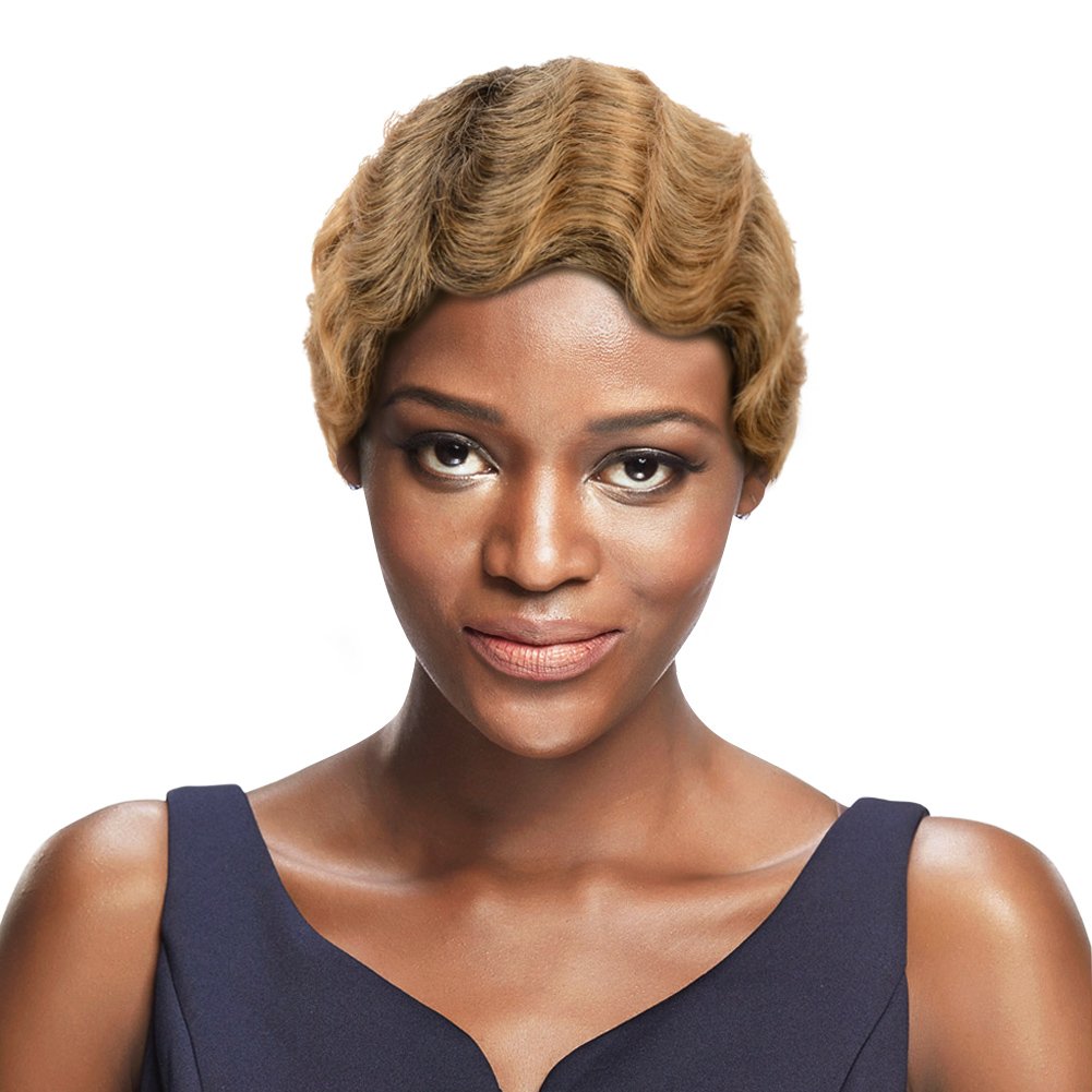 Amazon Com Sleek Retro Blonde Mixed 3 Short Finger Wave Wig