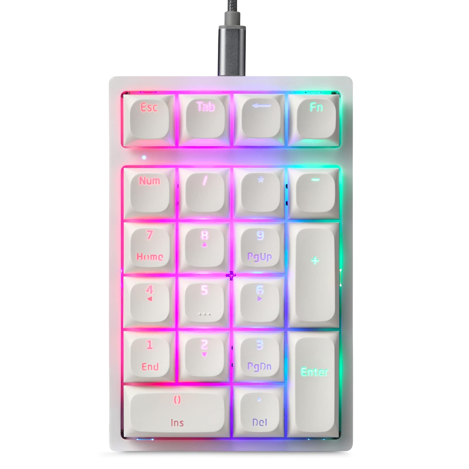 Photo 1 of MOTOSPEED Mechanical Numeric Keypad Hot-Swap GATERON Switch Wired Gaming Keypad RGB Backlit PBT Keycap 21 Keys Mini Numpad Portable Keypad Extended Layout(Gateron Red)