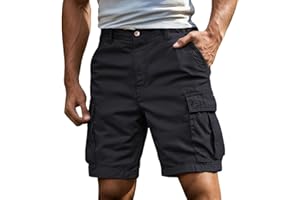 Cargo Shorts for Men Work Short Casual Zipper Button Pant Summer Outdoor Relaxed Fit Hiking Shorts with Pockets