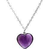 GEMINSPIRE Heart Necklace for Women, Gemstone Pendant Necklace, Heart Shape Pendant, Healing Crystal Necklace, Lightweight Wear, 925 Silver 16+2" Adjustable Chain, Valentine's Gift for Her