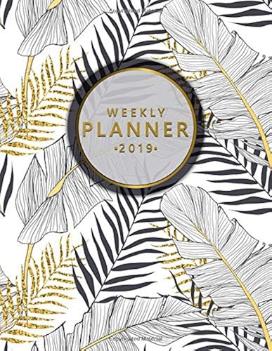 Download Weekly Planner 2019: Banana and golden palm leaves floral 2019 organizer with weekly views, inspirational quotes, to-do lists, and more. A pretty floral print planner for 2019. PDF