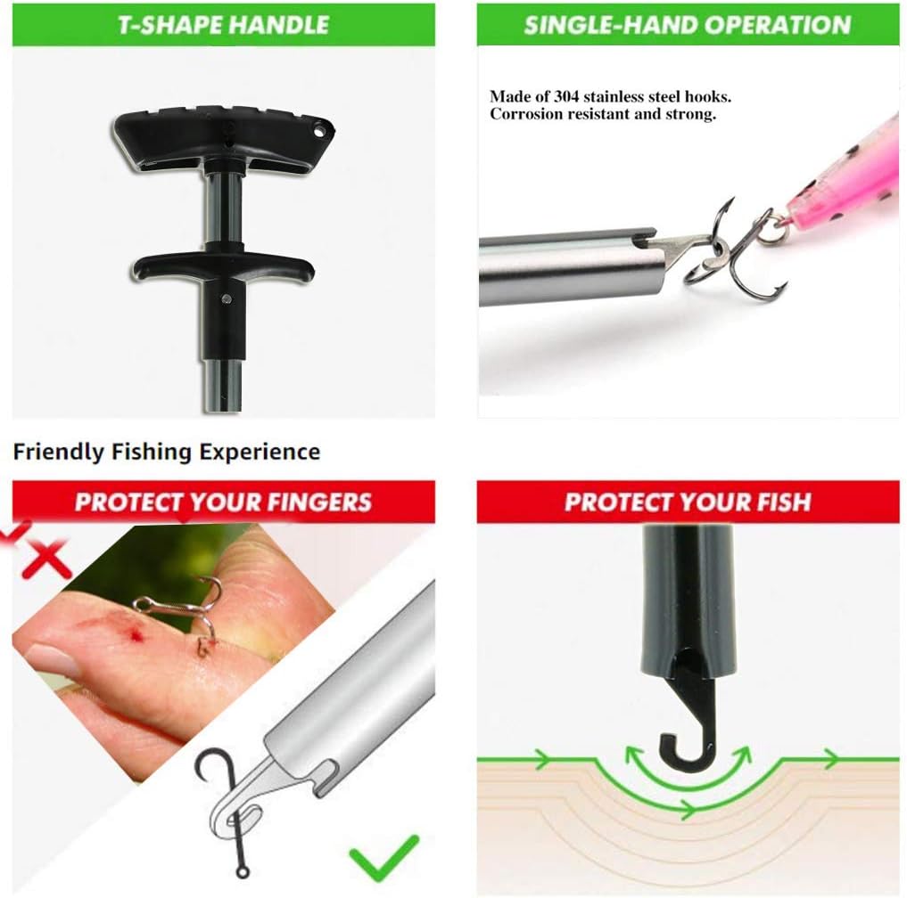 Easy Fish Hook Remover New Fishing Tool Minimizing The Injuries Tools Tackle Squeeze Extractor 6.6inch : Sports & Outdoors