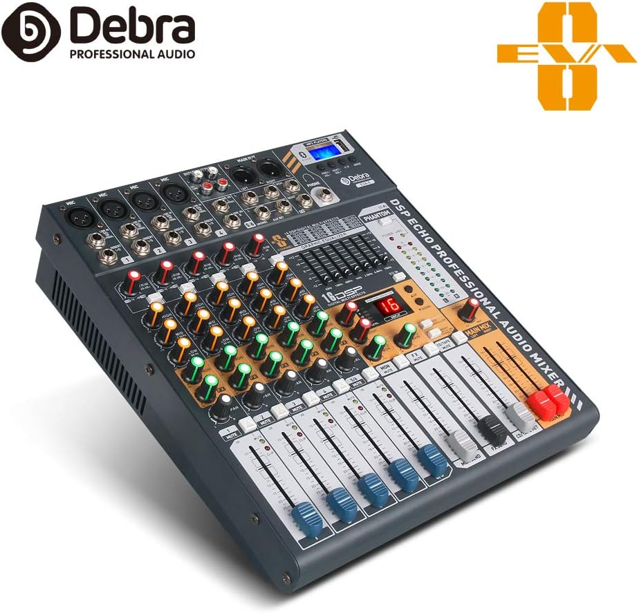 6 Channel 48v Power Debra Audio 6 8 12 Channel Clean Sound Bluetooth Studio Mixer Audio Xlr Mic Jack Dj Sound Controller Interface Usb Drive Pc Recording Input Dj Mixer Musical Instruments Dj