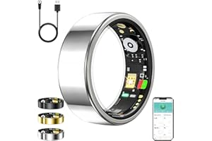 ZBNMY White Elephant Gifts,Smart Ring,Gifts Christmas for Women Men - Sleep Monitoring/Blood Oxygen/Motion Tracking,Waterproof & No Subscription Required,Gifts for Mom Dad Boyfriend Her Him Silver 8