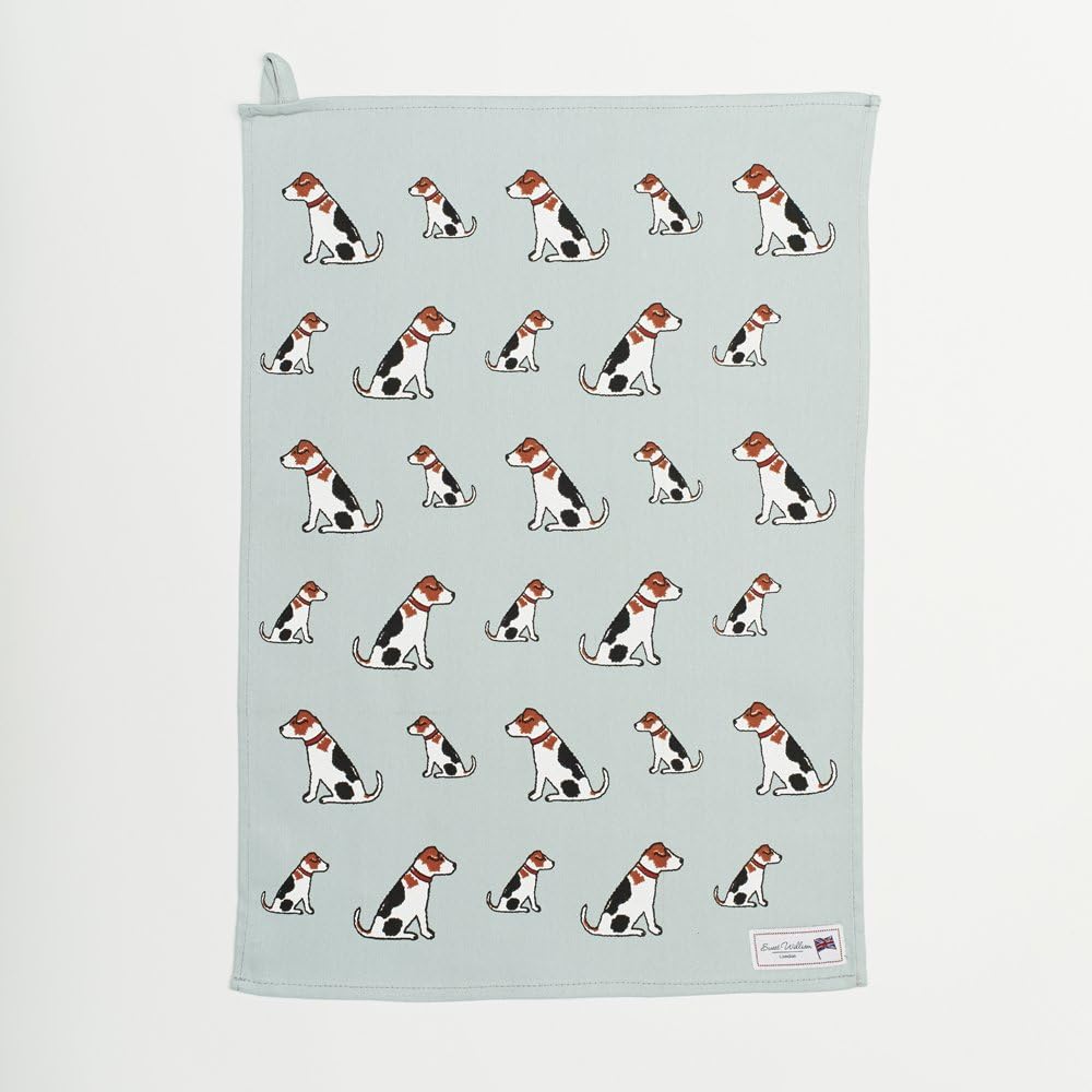 Sweet WilliamJack Russell tea towel