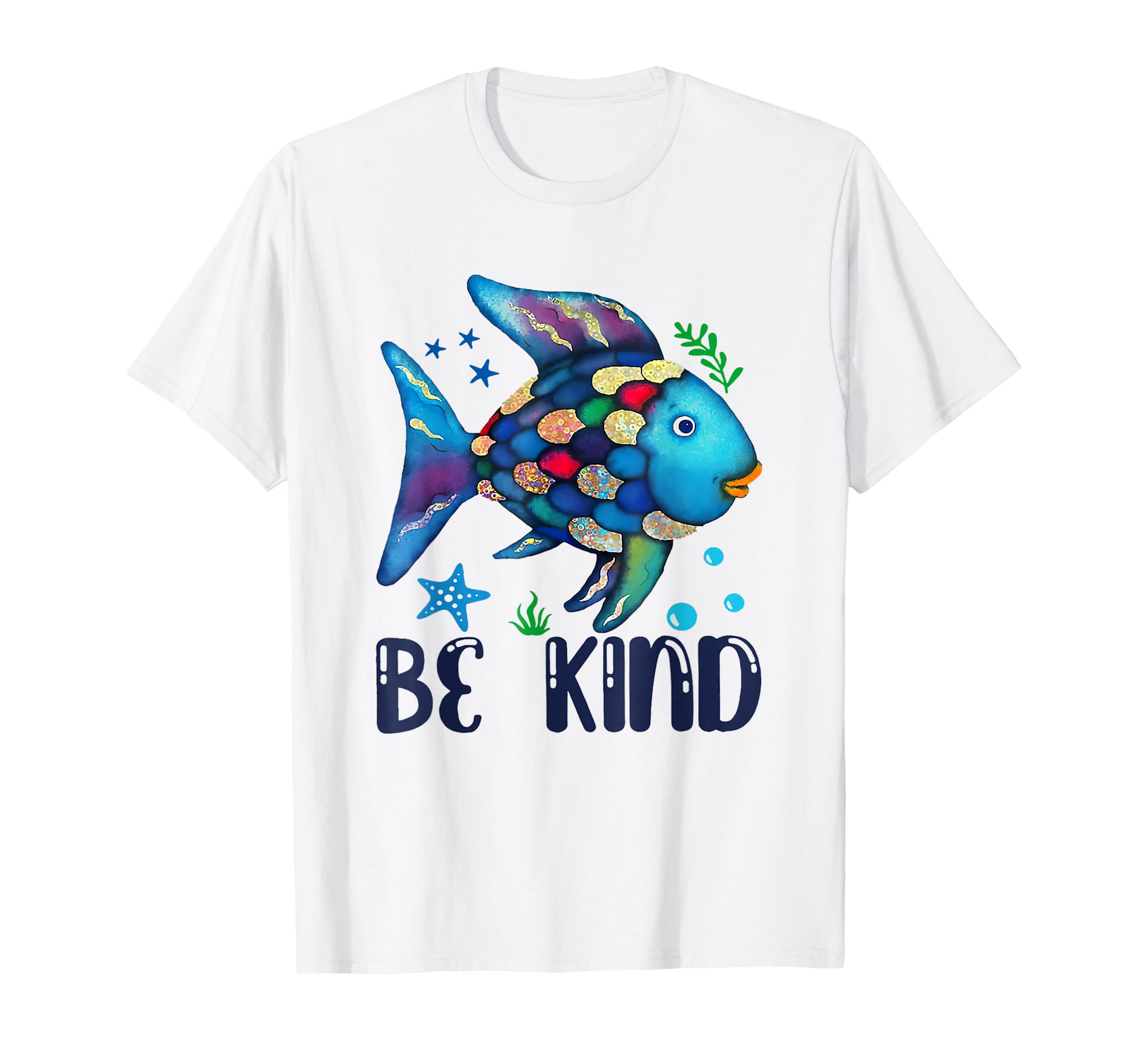 Photo 1 of 4xl.  Be Kind Rainbow Scale Fish Teacher Reading Book Toddler Kids T-Shirt size 4XL