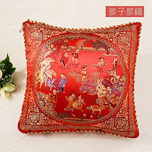 Multi-function pillow covers dual-use large cushions of silk are married with core red mahogany sofa pillow pack-mail-E 43x43cm(17x17inch)