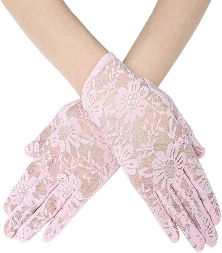 GREATLOVEHosfairy Women's Summer Elegant Short Lace Elastic Gloves