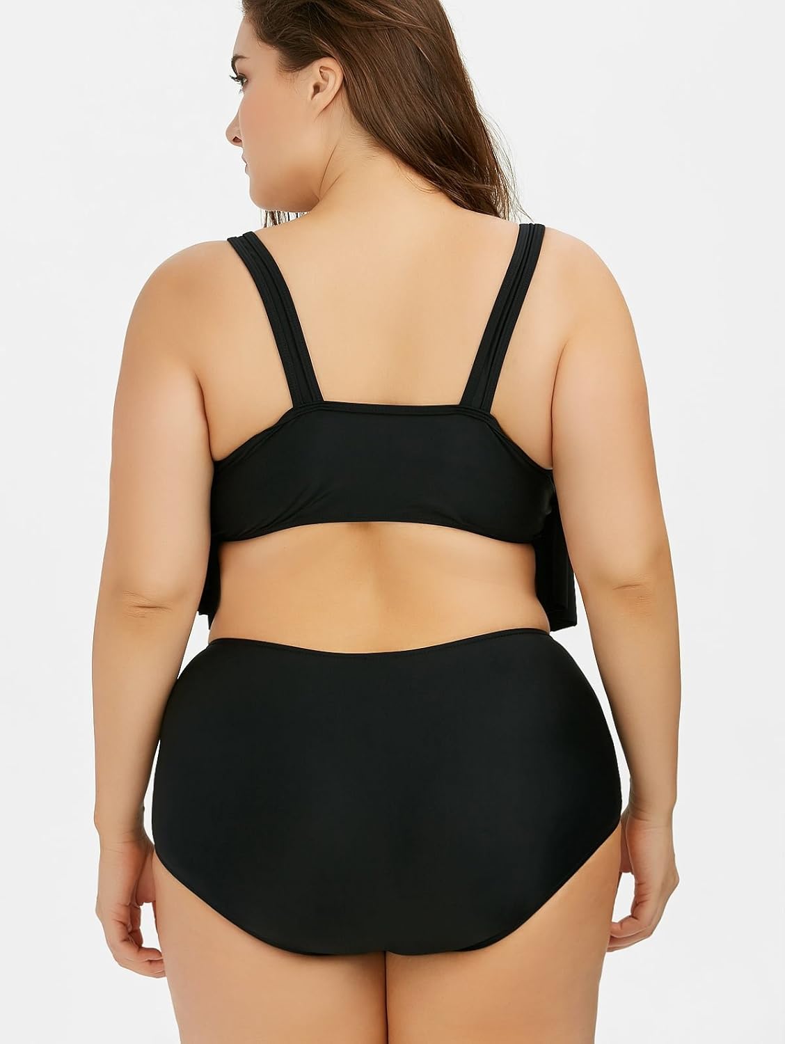 hannea plus size flounce high waist bottom bikini