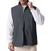 Susclude Men's Quick Dry Lightweight Softshell Vest Windproof Sleeveless Jacket for Fishing Work Golf Hiking Casual Travel