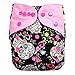 EcoAble Baby Charcoal Bamboo All-In-One AIO Cloth Diaper w/ Pocket, Size 10-30Lb (Skull)