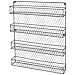 MyGift 4-Tier Black Chicken Wire Spice Rack Wall Mount Organizer, Pantry Seasoning Jars and Condiment Storage Shelves
