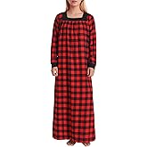 Latuza Women's Long Flannel Nightgown Square Neck Nightgown