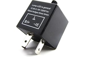 Arwrilt 3 Pin Flasher Relay, CF-13 Adjustable Fixed Frequency Electronic Blinker Relay, LED Flasher Relay Turn Signal Relay for Solves Flash Problem, Plug-and-Play Standard Relay for Cars (Black)